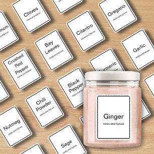 20 keukenkruiden en specerijen, minimaal modern sticker