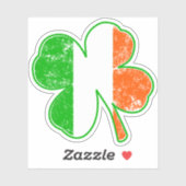 20 Kleine Ierse Vlag Shamrock Grunge Style Sticker (Vel)