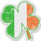 20 Kleine Ierse Vlag Shamrock Grunge Style Sticker (Voorkant)