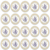 20 Kleine Jar Ovaal Lavendel Honing Label met Bije (Voorkant)