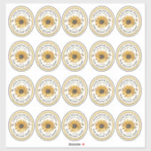 20 Kleine Jar Ovale Zonnebloem Honing Label met Bi (Vel)