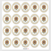 20 kleine pot Ovaal Zonnebloem Honing Labels (Vel)