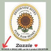 20 kleine pot Ovaal Zonnebloem Honing Labels