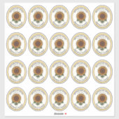 20 kleine pot Ovaal Zonnebloem Kaars Label (Vel)