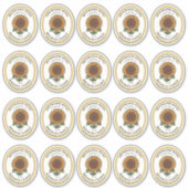 20 kleine pot Ovaal Zonnebloem Kaars Label (Voorkant)