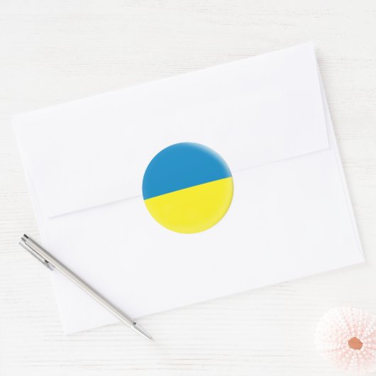 20 kleine stickers Oekraïense vlag (Envelop)