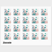 20 Kleurenpalet Teal Roze Goud Bruiloft Leverancie Vierkante Sticker (Vel)