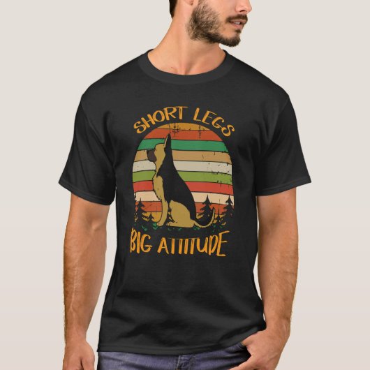 20 Korte Poten Grote Attitude Schattige Duitse Her T-shirt (Voorkant)