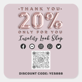 20% korting Code Sticker QR CODE DANk ROOS
