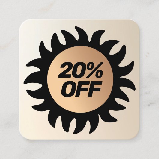 20% korting klant Coupon Square Business C Vierkante Visitekaartje (Voorkant)