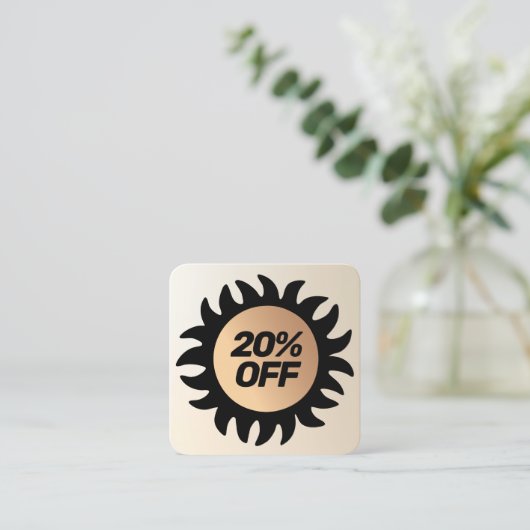20% korting klant Coupon Square Business C Vierkante Visitekaartje (Staand voorkant)