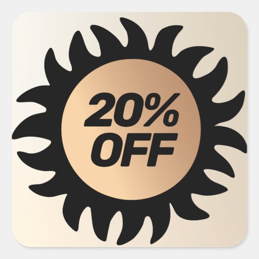 20% korting klant vierkante sticker (Voorkant)