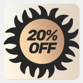 20% korting klant vierkante sticker