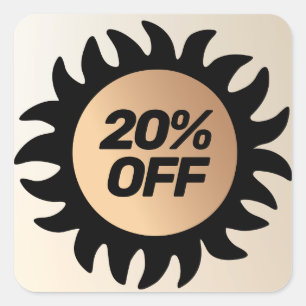 20% korting klant vierkante sticker