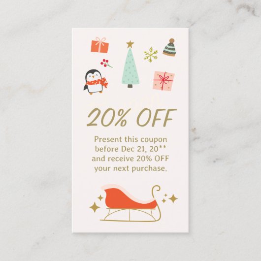 20% KORTING Korting Coupon Vakantie Promotioneel (Voorkant)