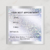 20% korting Logo Hair Lash Glitter Silver Afsprakenkaartje (Achterkant)