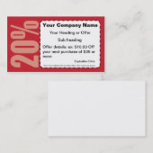 20% korting op Coupon Visitekaartje (Voorkant / Achterkant)