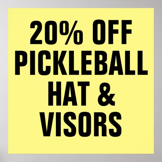 20% korting op Pickleball-Petten en bezoekers Poster (Voorkant)