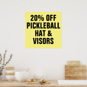 20% korting op Pickleball-Petten en bezoekers Poster (Keuken)