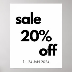 20% korting op verkoopbord, aangepaste detailhande poster