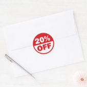 20% KORTING RONDE STICKER (Envelop)