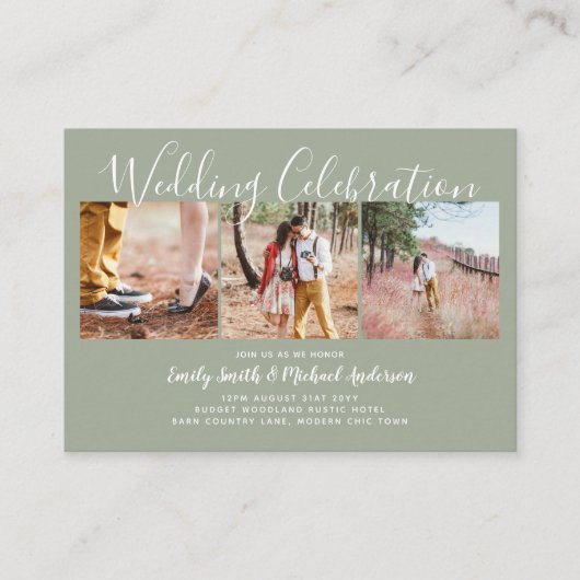 20 Kwaliteit Budget FOTO Bruiloft Nodigt KLEIN uit Advieskaart (Voorkant)