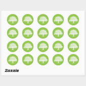20 Lente Boom Groene/Witte Huwelijksenvelop Afdich Ronde Sticker (Vel)