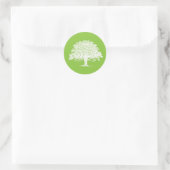 20 Lente Boom Groene/Witte Huwelijksenvelop Afdich Ronde Sticker (Tas)