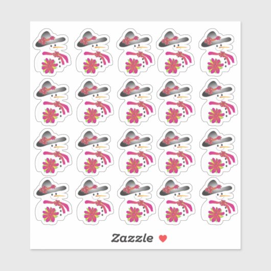 20 lieve kleine sneeuwpop Sticker (Vel)