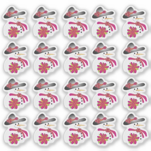 20 lieve kleine sneeuwpop Sticker (Voorkant)