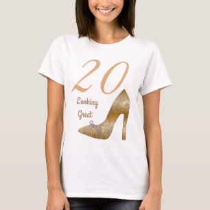 20 & look Great High Hiel Lavender Bow T-shirt