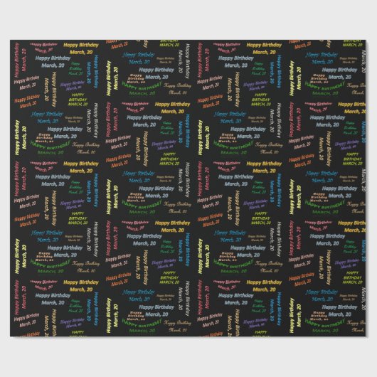 20 maart, cadeaupapier voor cadeautjes (Vlak)