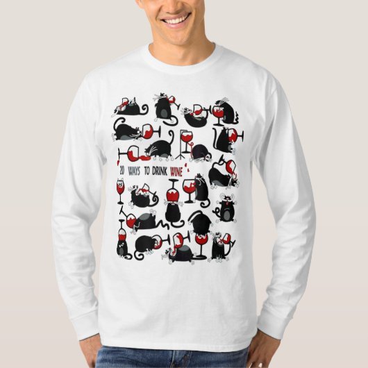 20 manieren om wijn te Drinken - Cat Wine Lover Gi T-shirt (Voorkant)