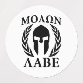 20 Molon Labe Spartan Warrior Laurels Labels (Design 1)
