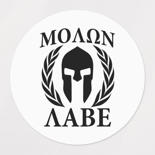 20 Molon Labe Spartan Warrior Laurels Labels (Design 1)