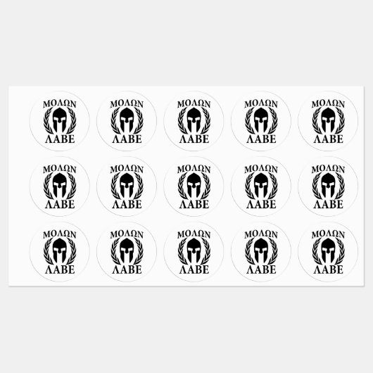 20 Molon Labe Spartan Warrior Laurels Labels (Vel)