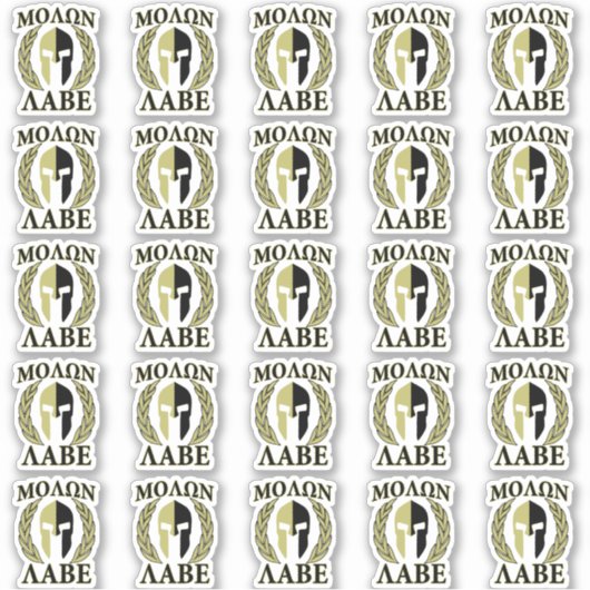 20 Molon Labe Spartan Warrior Laurels Sticker (Voorkant)