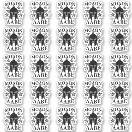 20 Molon Labe Spartan Warrior Stars Sticker (Voorkant)