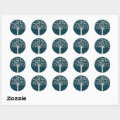 20 Navy/Creme Boom Envelop Seal Bruiloft Ronde Sticker (Vel)