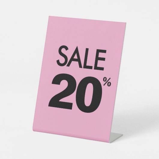 20% Off Sale Sign, Tabletop Counter Signage, Store Reclamebord Met Voetstuk (Voorkant)