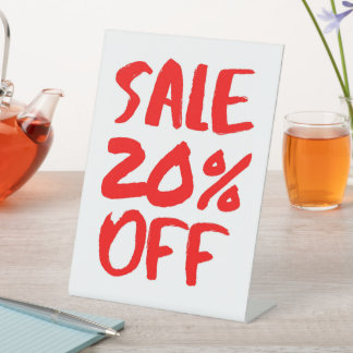 20% Off Sale Sign, Tafelblad Signage, Winkel Reclamebord Met Voetstuk