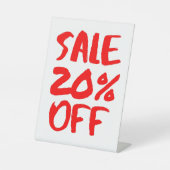 20% Off Sale Sign, Tafelblad Signage, Winkel Reclamebord Met Voetstuk (Voorkant)