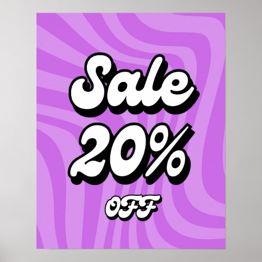 20% Off Verkoopteken, Paarse Verkoopteken, Detailh Poster (Voorkant)