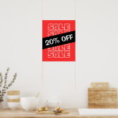20% Off Verkoopteken, Winkelsignage, Rode verkoop Poster (Keuken)