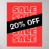 20% Off Verkoopteken, Winkelsignage, Rode verkoop Poster (Voorkant)