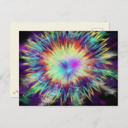 20 okt. 17 ESSL-prijs Art Pink Aqua Blue Yellow Briefkaart (Voorkant / Achterkant)