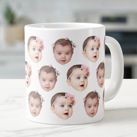 20 oz Jumbo Baby Face 2 foto's Specialiteit Grote Koffiekop