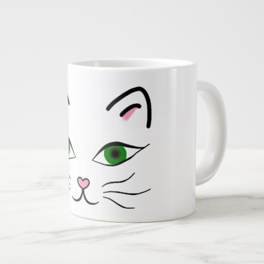 20 oz. Jumbo Mok - Kat gezicht (Voorkant rechts)