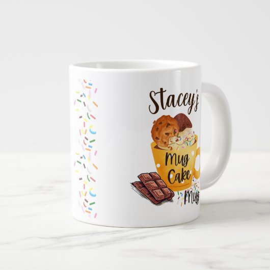 20 oz. Mok, naam, "Mok Cake Mok" Grote Koffiekop (Voorkant rechts)