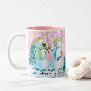20 oz Snowmen en Coffee-mok Tweekleurige Koffiemok